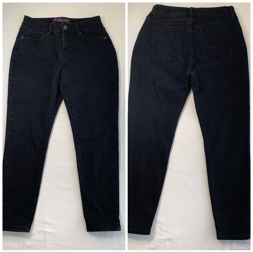 Women size 6 black jeans pockets Gloria Vanderbilt brand black pants